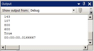 Debug output window