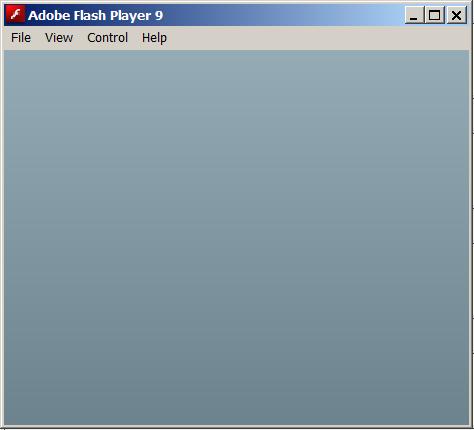 Flash Player output for a new Flex project.