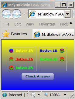 Rollover appearance of the radio buttons.